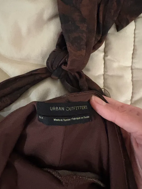 Urban Outfitters Brown Tiered V-Neck Mini Dress - Image 3