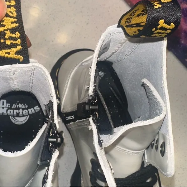Dr Martens Jadon White Leather Platform Combat Boots‎ Sz 37 EU/ US Women 6 Men 5 - Image 3