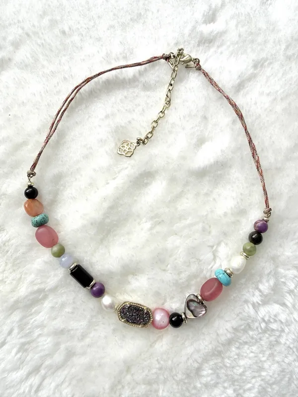 Kendra Scott 14k Gold-Plated Mixed Bead & Multicolor Cord Choker Necklace - Image 2