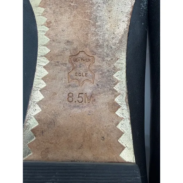 Tory Burch Claire Ballet Flats Womens 8.5M Black Gold Medallion Logo - Image 8