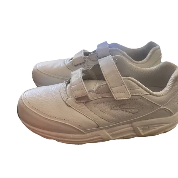 Brooks Addiction Walker V-Strap White Leather Support Walking Shoes Women's 9 - Image 2