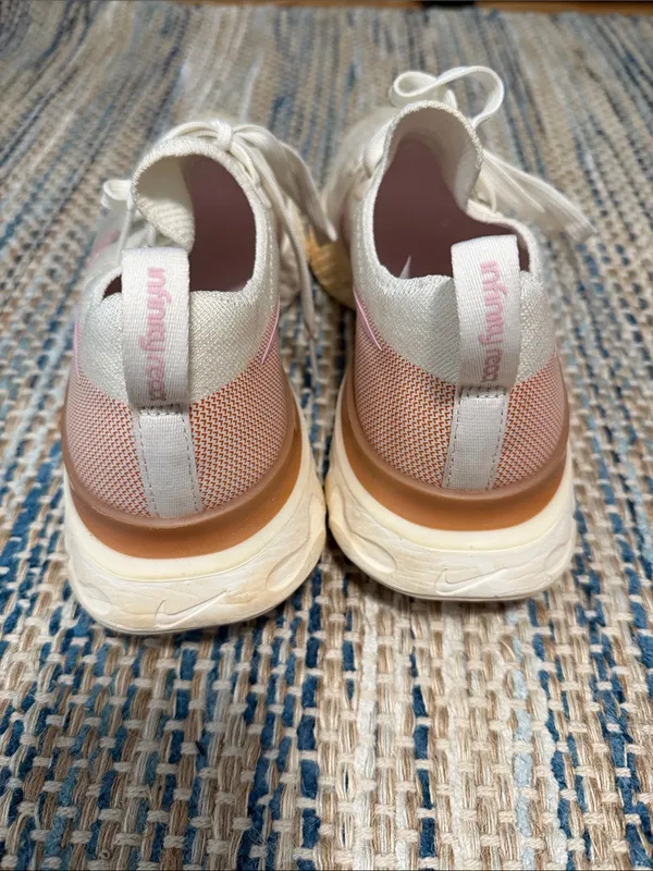 Nike Women's Running Sneakers in Cream & Pink Accent - Image 4
