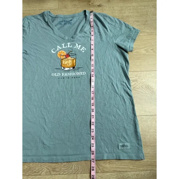 EUC Women Life is Good crusher tee call me old fashioned short sleeve blue sz XL - Image 5