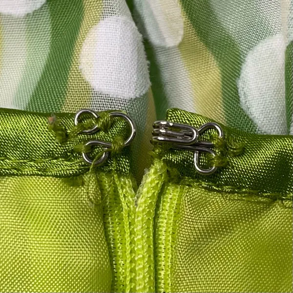 Amanda Lane‎ Retro Lime Green Polka Dot Summer Dress Size 10 - Image 8