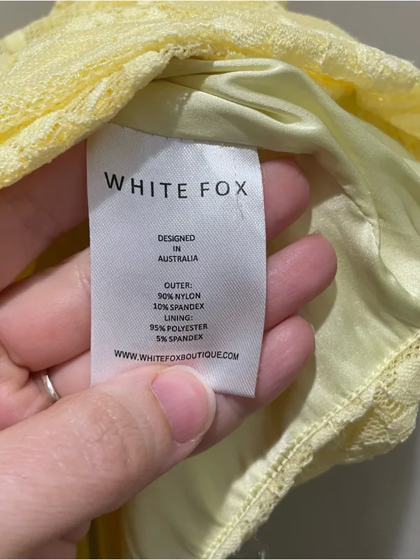 White Fox Let's Have Some Fun Lace Bustier Tank Top Lemon Yellow Size Small - Image 5
