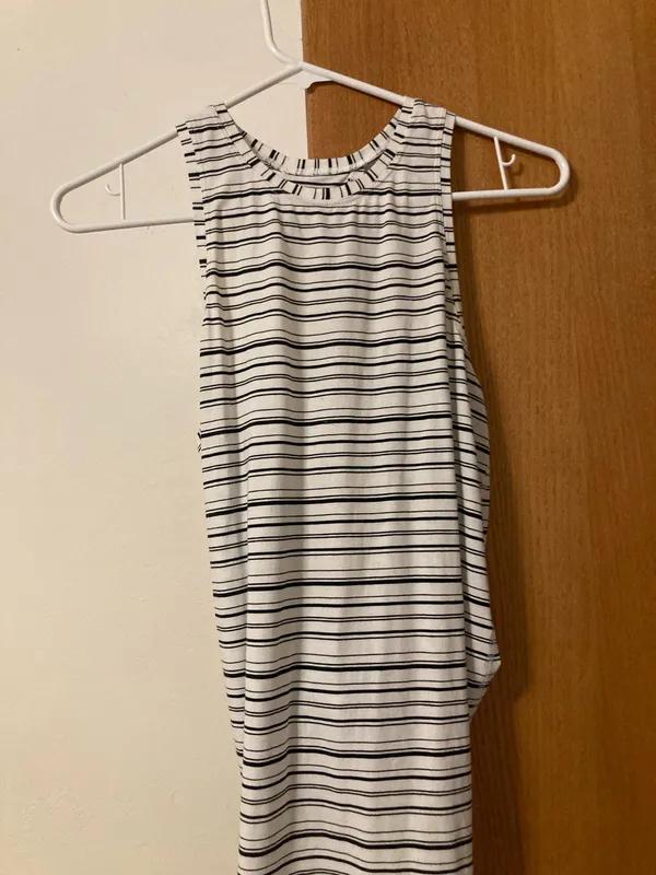 Lululemon All Tied Up Tank - Cut Back White Black stripe - Image 4