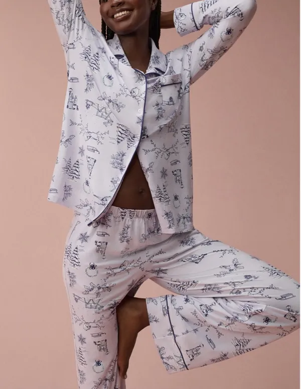 Walmart Joyspun Women's Dreamy Soft Collection Long Sleeve Top and Pants Pajama Set - Image 5