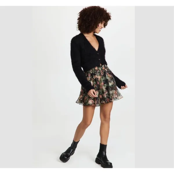 Alice + Olivia Flora Silk Smocked Mini Skirt - Image 2