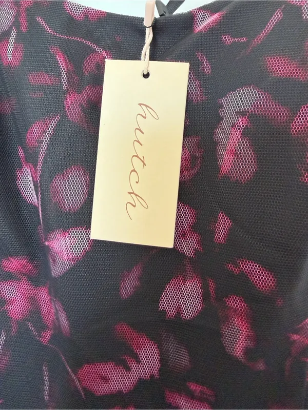 Hutch Tiered Tulle Floral Maxi Gown Black Purple Size 2 NWT - Image 3
