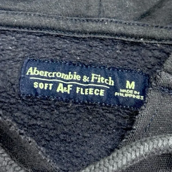Abercrombie & Fitch navy blue embroidered soft AF fleece hoodie - Image 2