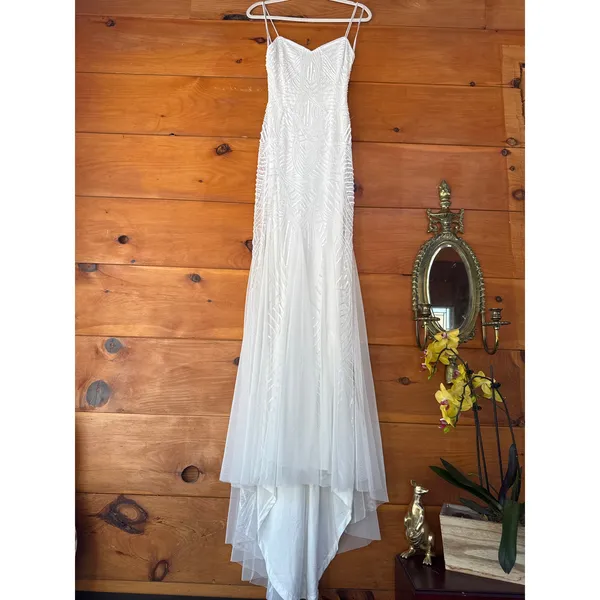 NWT Lulus Radiant Presence White Sequin Sleeveless Backless Maxi Dress Bridal M - Image 5