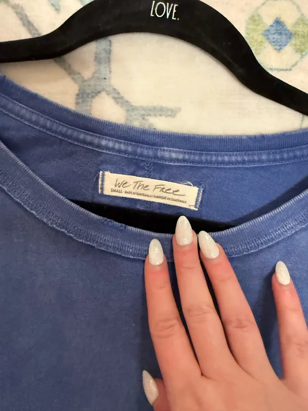 Blue Free People Top Long Sleeve - Image 3