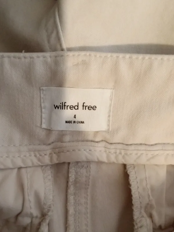 Wilfred Aritzia Ascendant Pant High Waisted cotton Utility Cream Wide Leg Sz4 - Image 4
