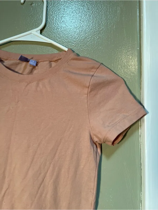 Florence by Mills Women's Sz Small Baby Shrunken Tee Mahogany Beige Brown Cotton - Image 4