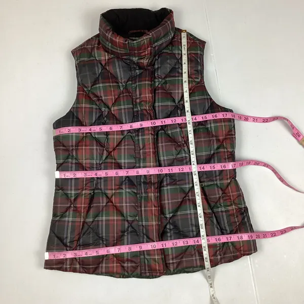 Eddie Bauer Women’s Goose Down Puffer Vest Tartan Plaid Size Small - Image 10