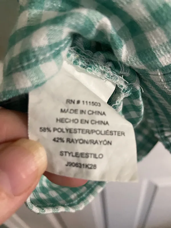 Green Gingham Puff - Image 4