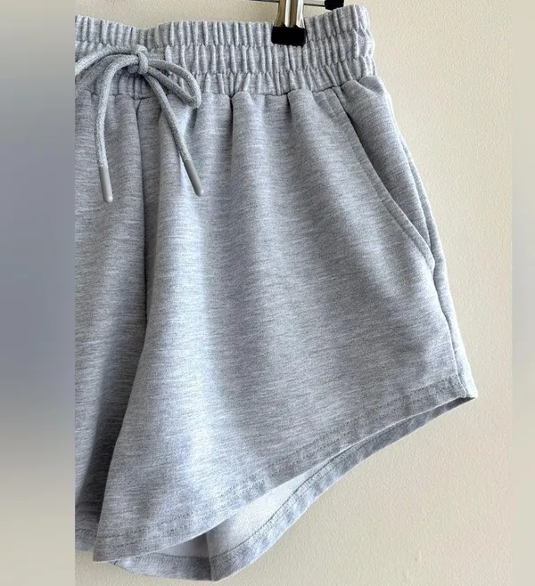 Amazon Grey High Waisted Sweat Shorts, Activewear Shorts, Size Medium - Image 5
