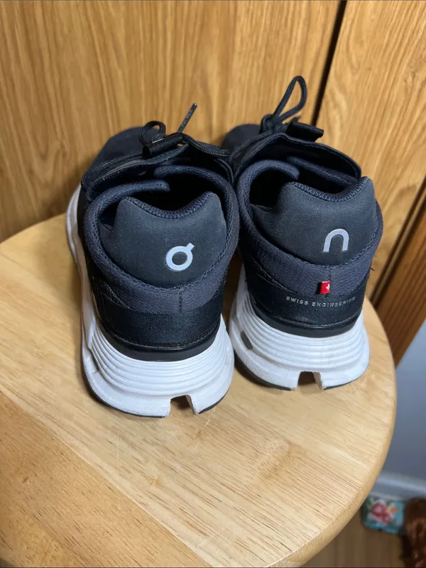 On Running Black Athletic Sneakers with White Soles - Image 3