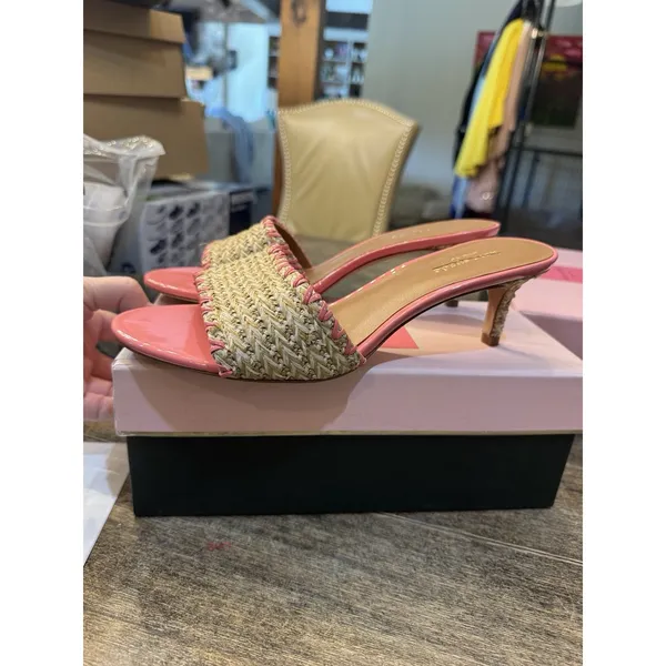 KATE SPADE NEW YORK Raffia Heeled Sandals Size 9.5‎ - Image 3