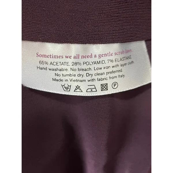 MM.LaFleur Draped Crossover Surplice Long Sleeve Workwear Blouse Plum Size Large - Image 6
