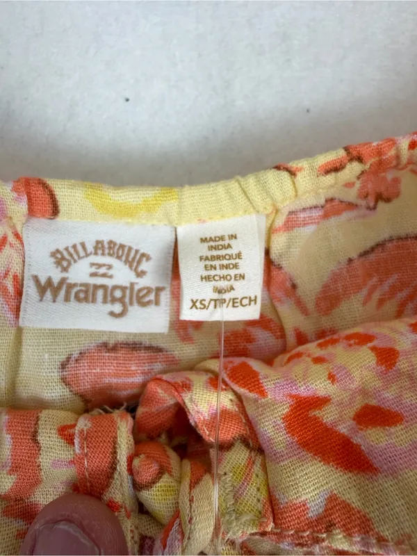 Billabong Wrangler Floral Mini Dress XS Yellow Orange Cottagecore‎ NWT - Image 3