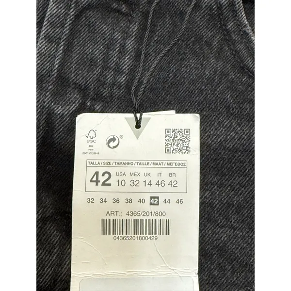 NWT Zara Women's Black High Waisted Frayed Hem Cut Off Denim Shorts Size 10 - Image 12