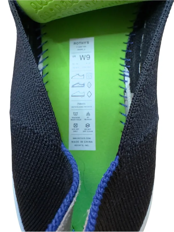 Rothy’s The Original Slip On Sneaker Black Knit Washable Comfort Shoes W9 in GUC - Image 8