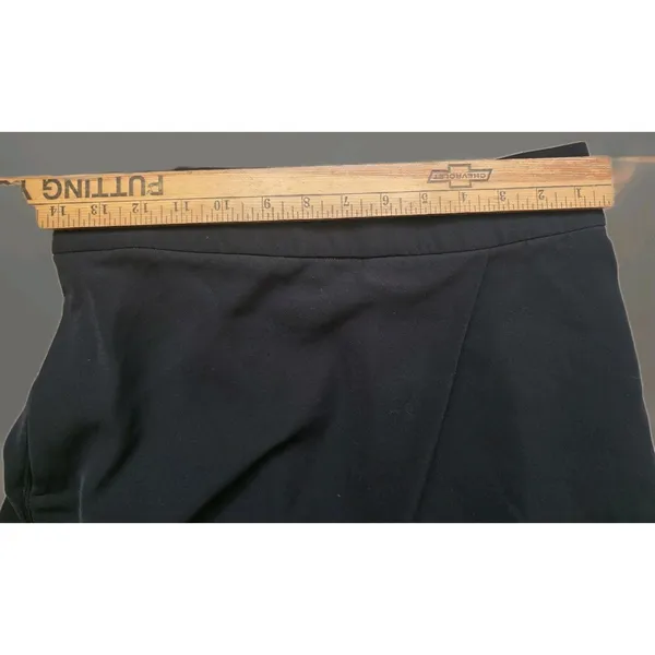 Lululemon Black Wide Leg Pants Women Size Small Asymmetrical Wrap Front Crop - Image 3
