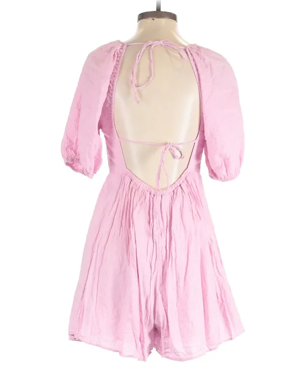 Abercrombie Pink Romper Tie Back Large - Image 2