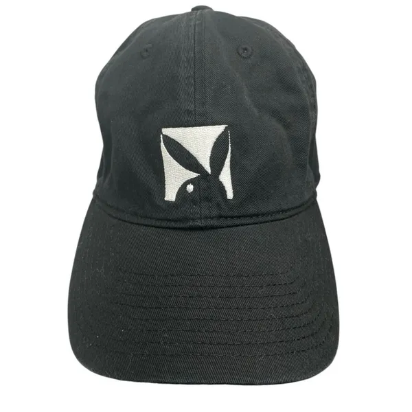 Big Bunny Women's Black Embroidered Adjustable Playboy Baseball Cap Hat OS - Image 3