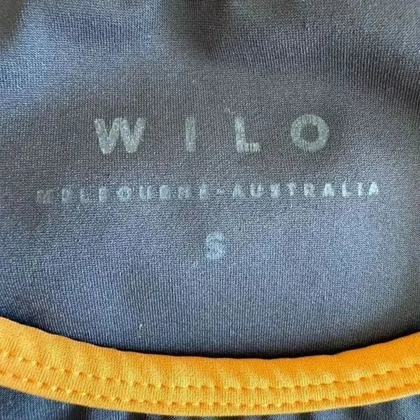 Wilo Australia Sports Bra High Scoop Neck Luxury Charcoal/ Orange Size S #1952 - Image 4