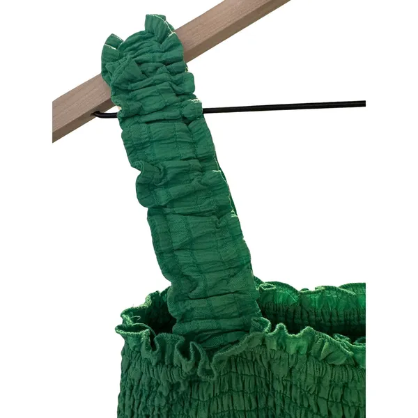 Fanco‎ Green Maxi Dress Green Smocked Tiered Small Sleeveless Ruffle Summer - Image 7