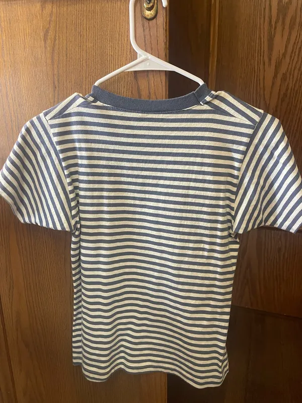 Brandy Melville Blue and White Striped Shirt - Image 2