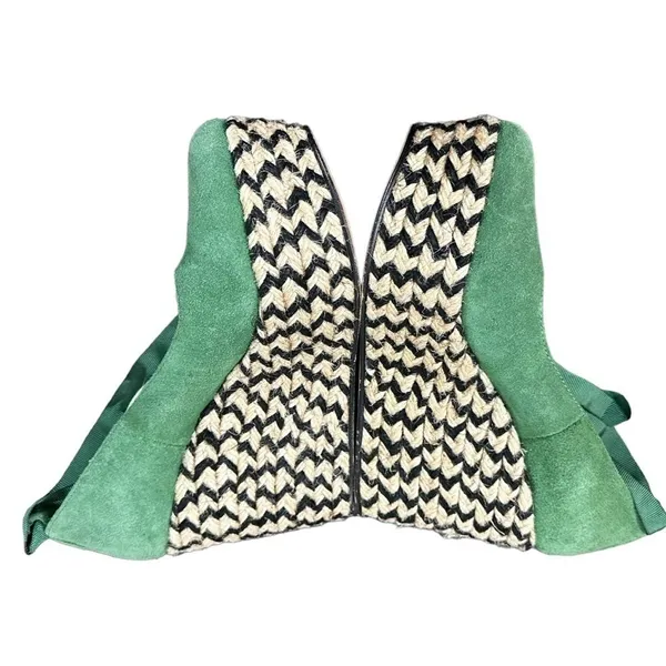 Free People Suede Lace Up Charade Espadrille Wedge Heels Green Size 36 US 5.5 - Image 8