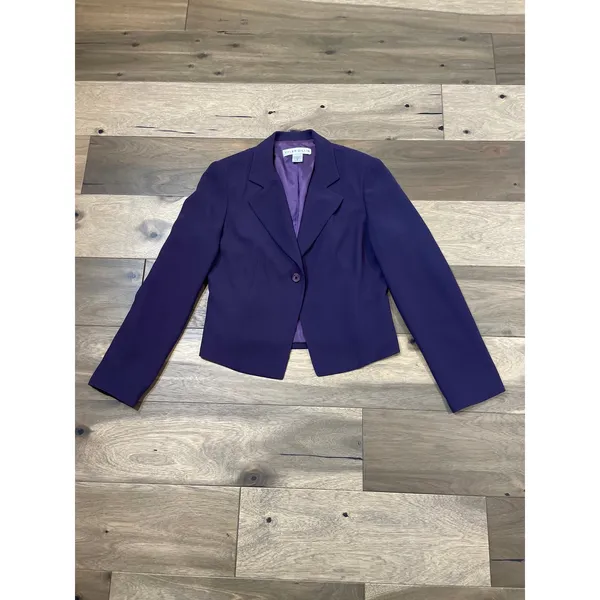 Tyler Gillis Suit Size 8 Purple Vintage 2‑Piece Sleeveless Dress and Blazer Set - Image 11