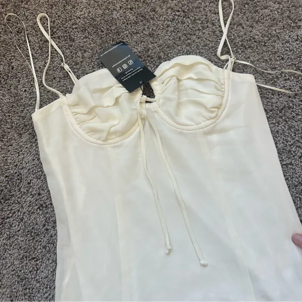 Elegant Cream Slip Dress - Image 2
