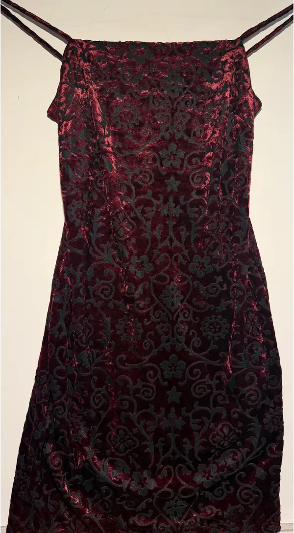 Susan Bristol Y2K velvet burnout cowl neck dress - Image 2