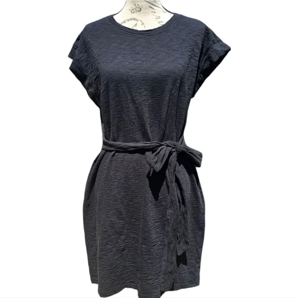 J. Crew Factory Knit tie-waist mini‎ dress Black Size Medium - Image 3