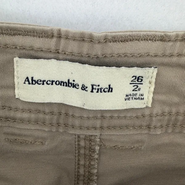 Abercrombie & Fitch High Rise Relaxed Cargo Utility Pants Tan Brown Size 26/2 - Image 6
