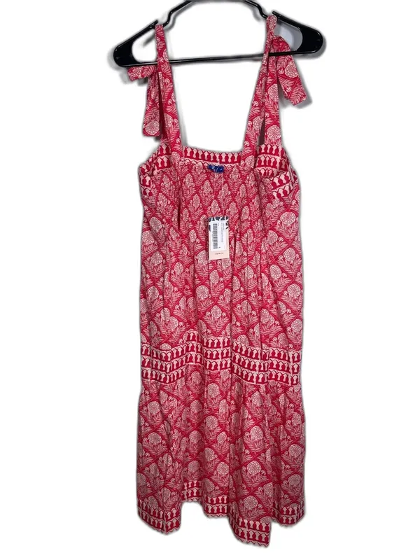 Ro’S Garden Womens Red Bohemian Tiered Midi Dress Large New With Tags - Image 5