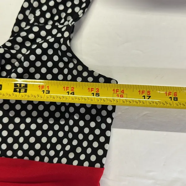 Maurices Y2K Babydoll stretchy Black White red Polka Dot tank pin up 90s M - Image 9