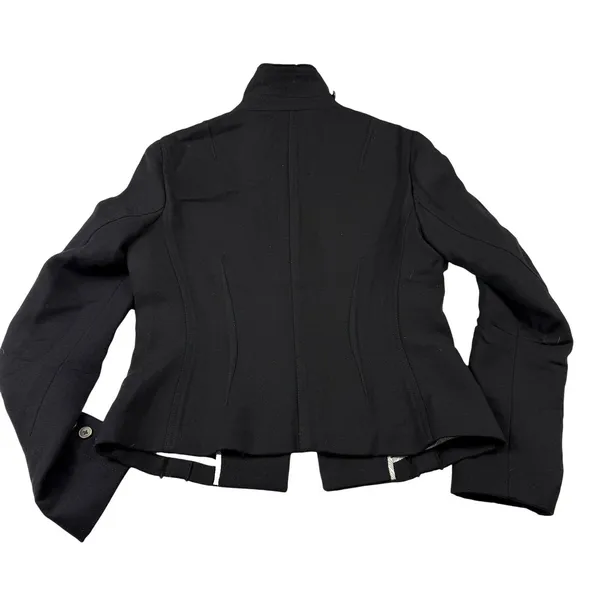 Banana Republic Wool Jacket Women's‎ Size 4 Black Raw Edge Detail Military Moto - Image 6