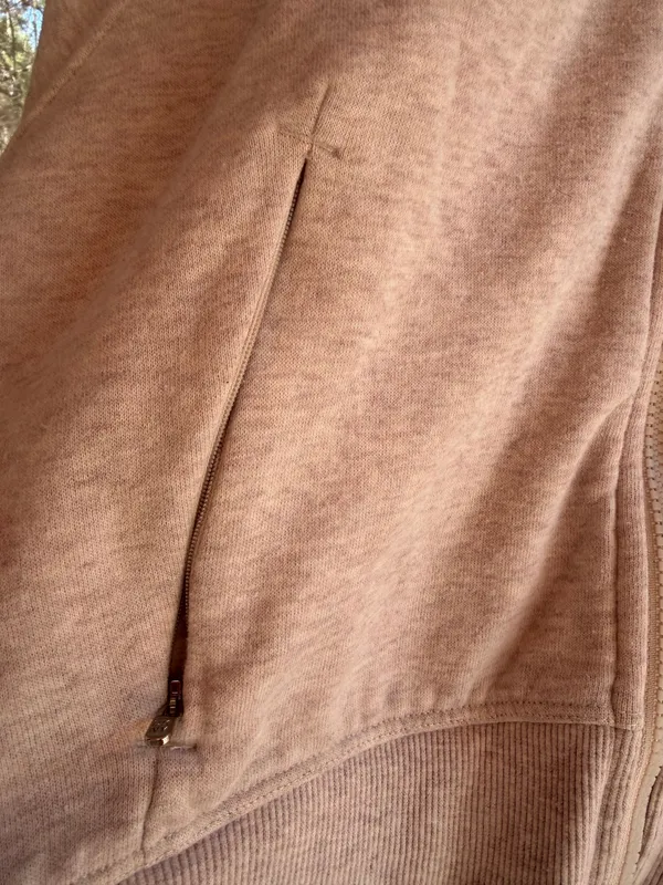DKNY Small Tan Hoodie Full Zip Sweatshirt Size L - Image 6