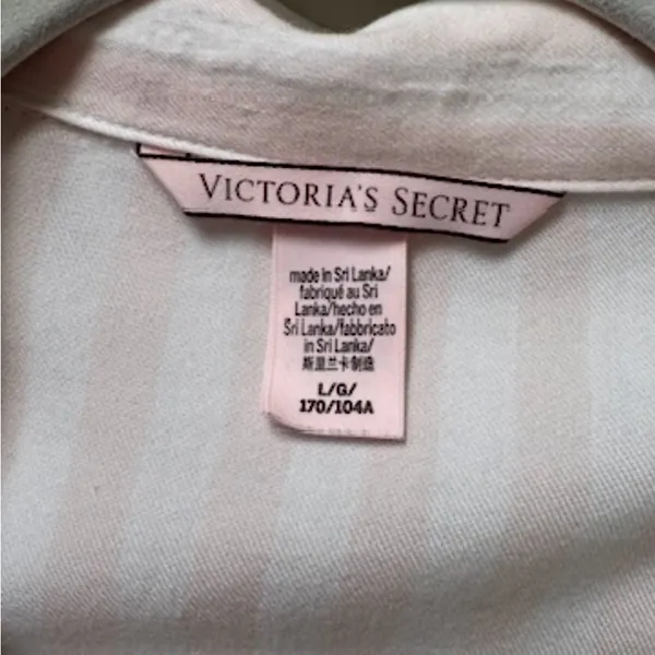 Victoria's Secret Elegant Pink Striped Pajama Top - Image 2