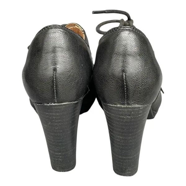 Clarks Artisan Sz 5.5 Platform Pumps Black Leather Laces Academia Preppy Witchy - Image 15