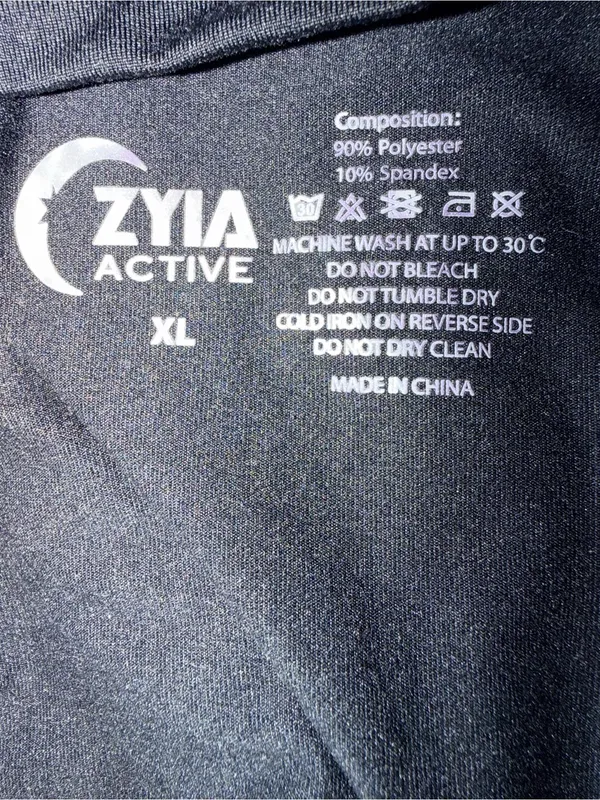 Zyia Active Black Short Sleeve Workout Tee Size XL - Image 3