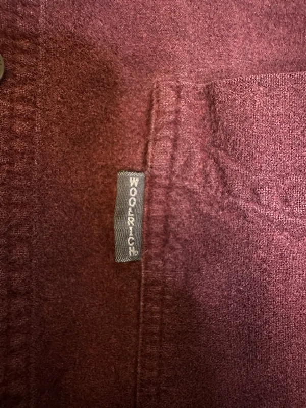 Woolrich Burgundy Faded Button Up Shirt Men’s M Vintage Feel - Image 2