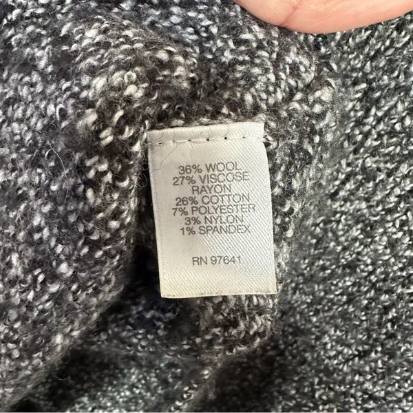 J. Jill Pure Jill Women’s Sz M Asymmetrical Hem Wool Blend Grey Marl Sweater - Image 7