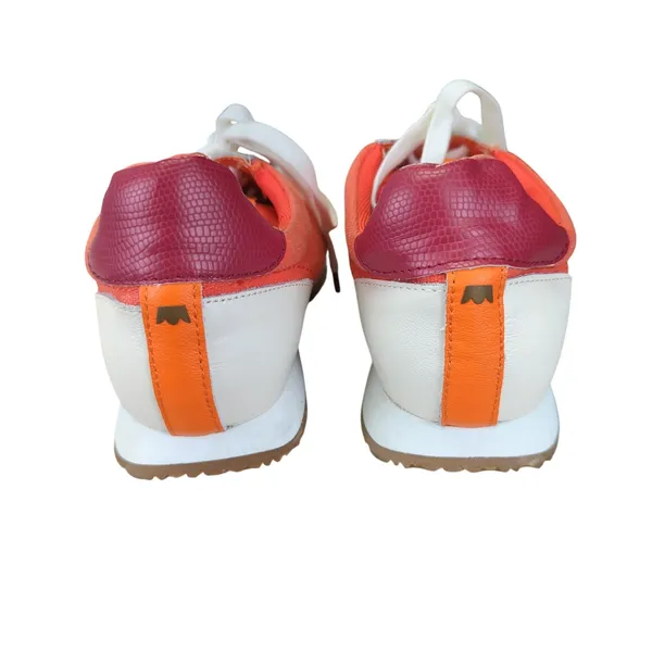 Birdies Roadrunner Women's‎ Sneakers 7 Orange White Leather Accent Casual Shoes - Image 5
