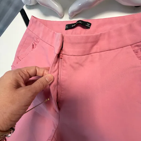🌸 Zara Basic Pink Ruffled Pocket Trousers - Size S - Image 9